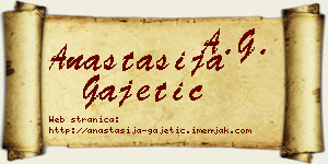 Anastasija Gajetić vizit kartica